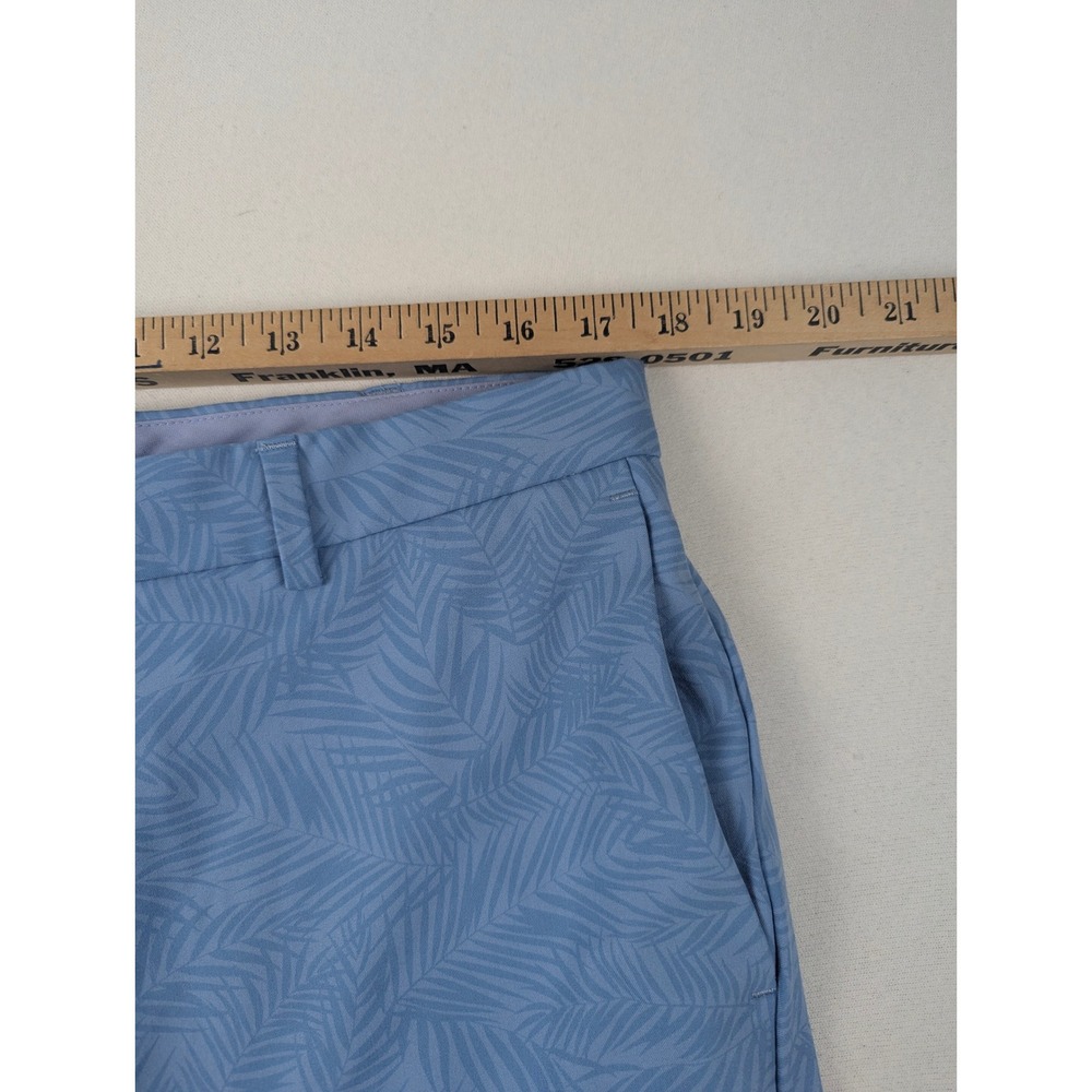 Peter Millar Crown Crafted Mens 35 Blue Palm Leaf Performance Golf Shorts - Picture 5 of 11